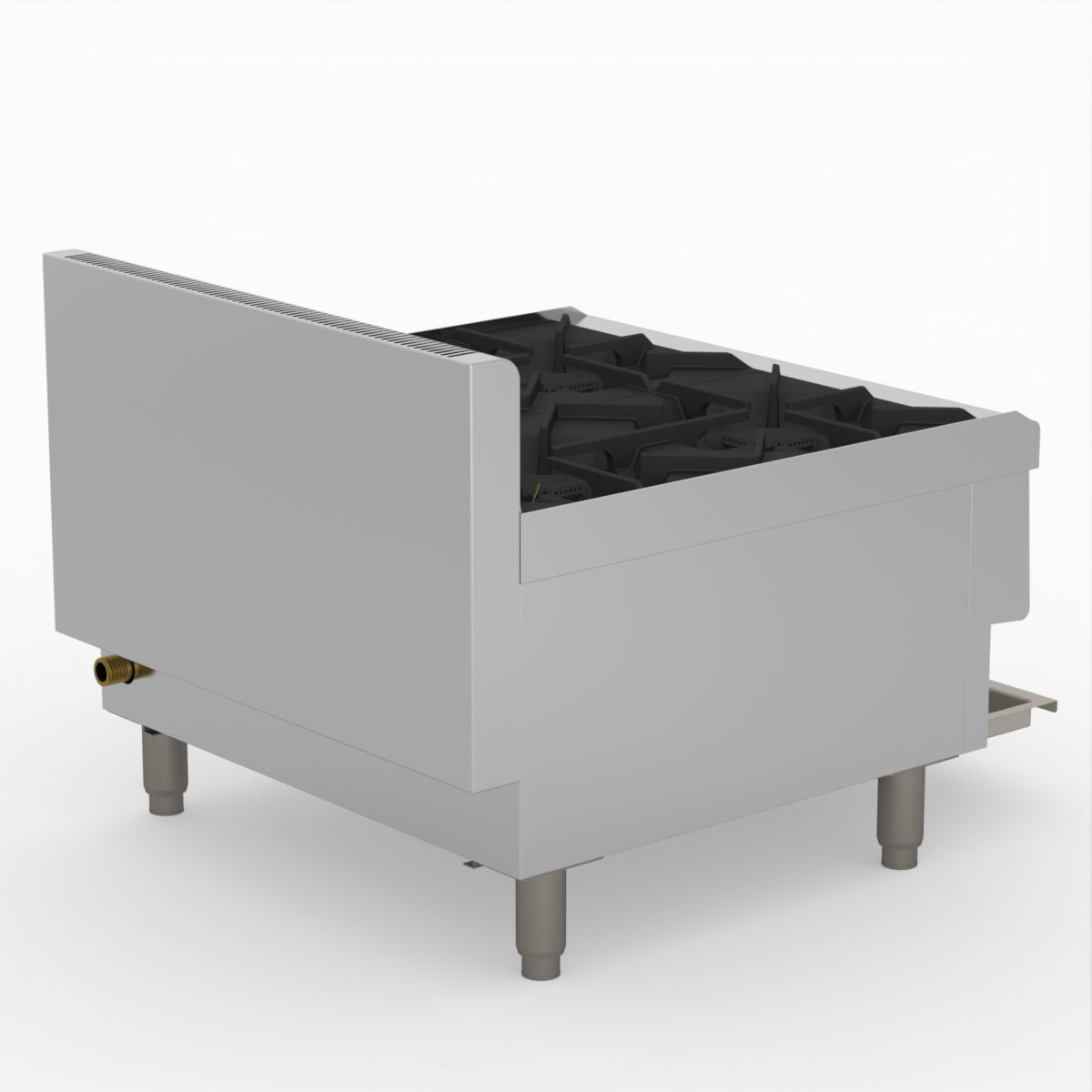 GasMax Benchtop Natural Gas 4 Burner Cooktop W/ Splashback JUS-TR-4B