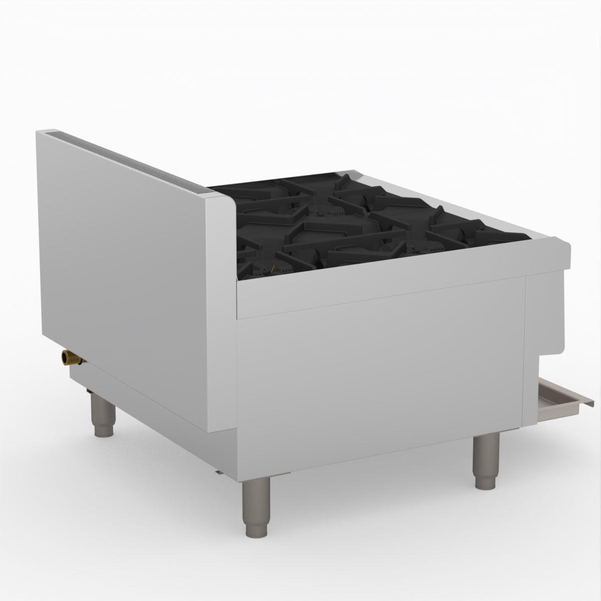 GasMax Benchtop Natural Gas 4 Burner Cooktop W/ Splashback JUS-TR-4B