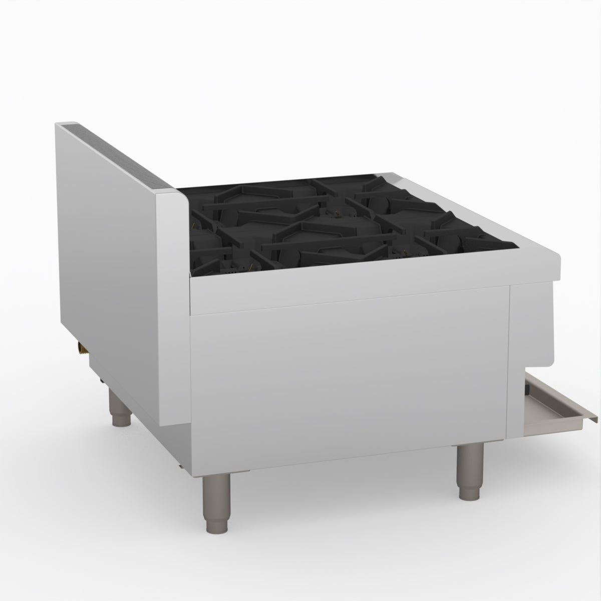 GasMax Benchtop Natural Gas 4 Burner Cooktop W/ Splashback JUS-TR-4B