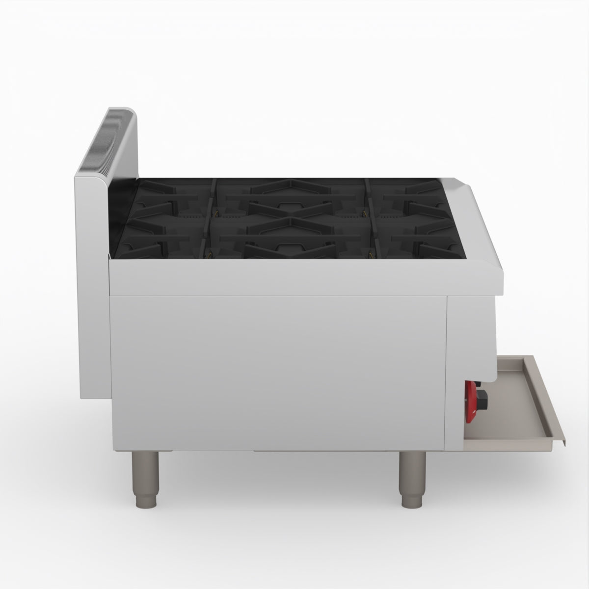 GasMax Benchtop Lpg 4 Burner Cooktop W/ Splashback JUS-TR-4BLPG