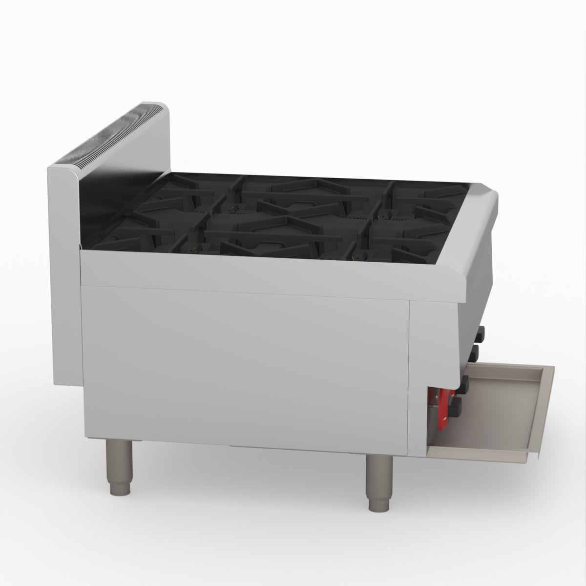 GasMax Benchtop Lpg 4 Burner Cooktop W/ Splashback JUS-TR-4BLPG