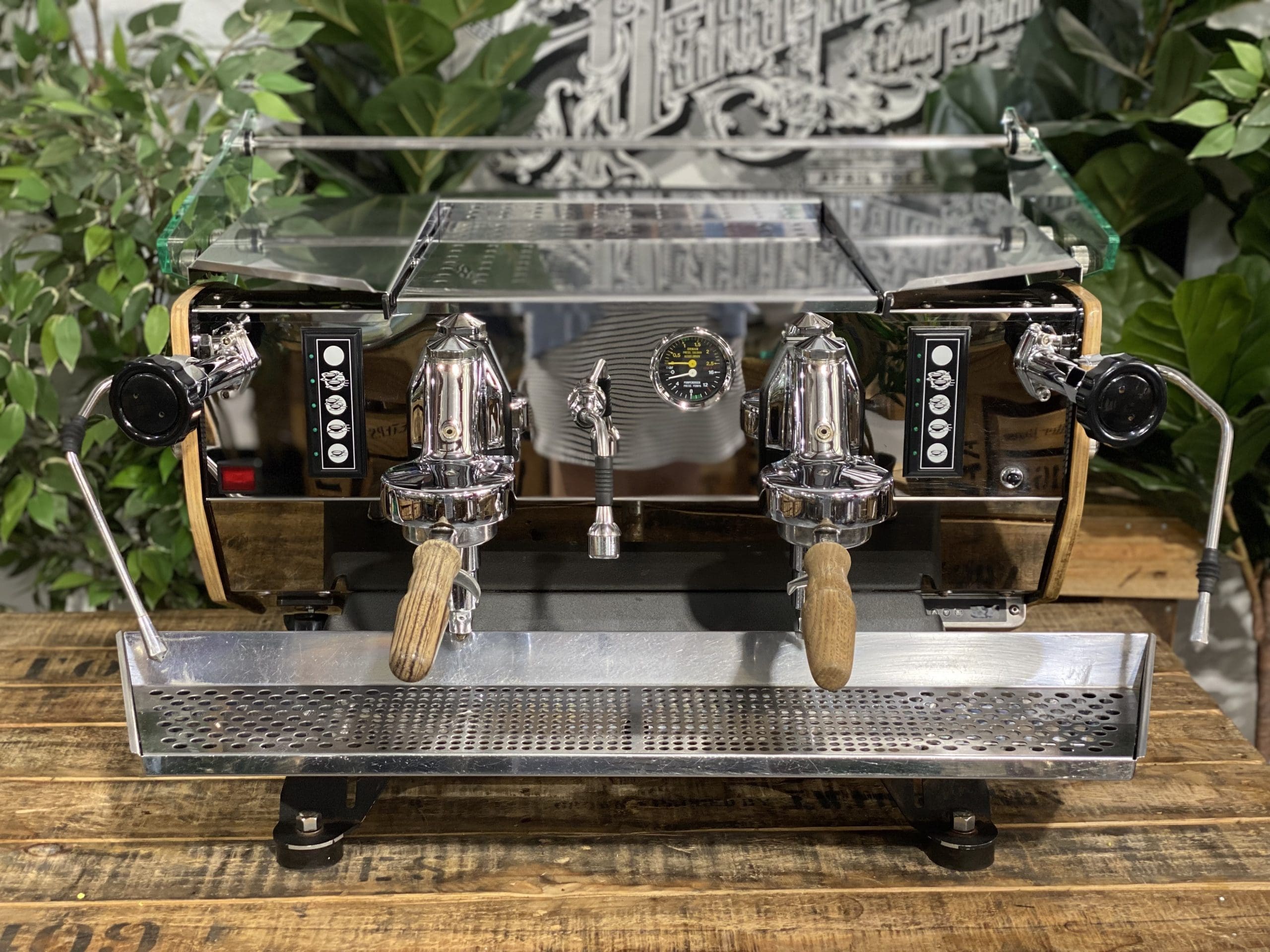 Kees Van Der Westen Mirage Duette Stainless Used - 2 Group Commercial Espresso Machine - Timber