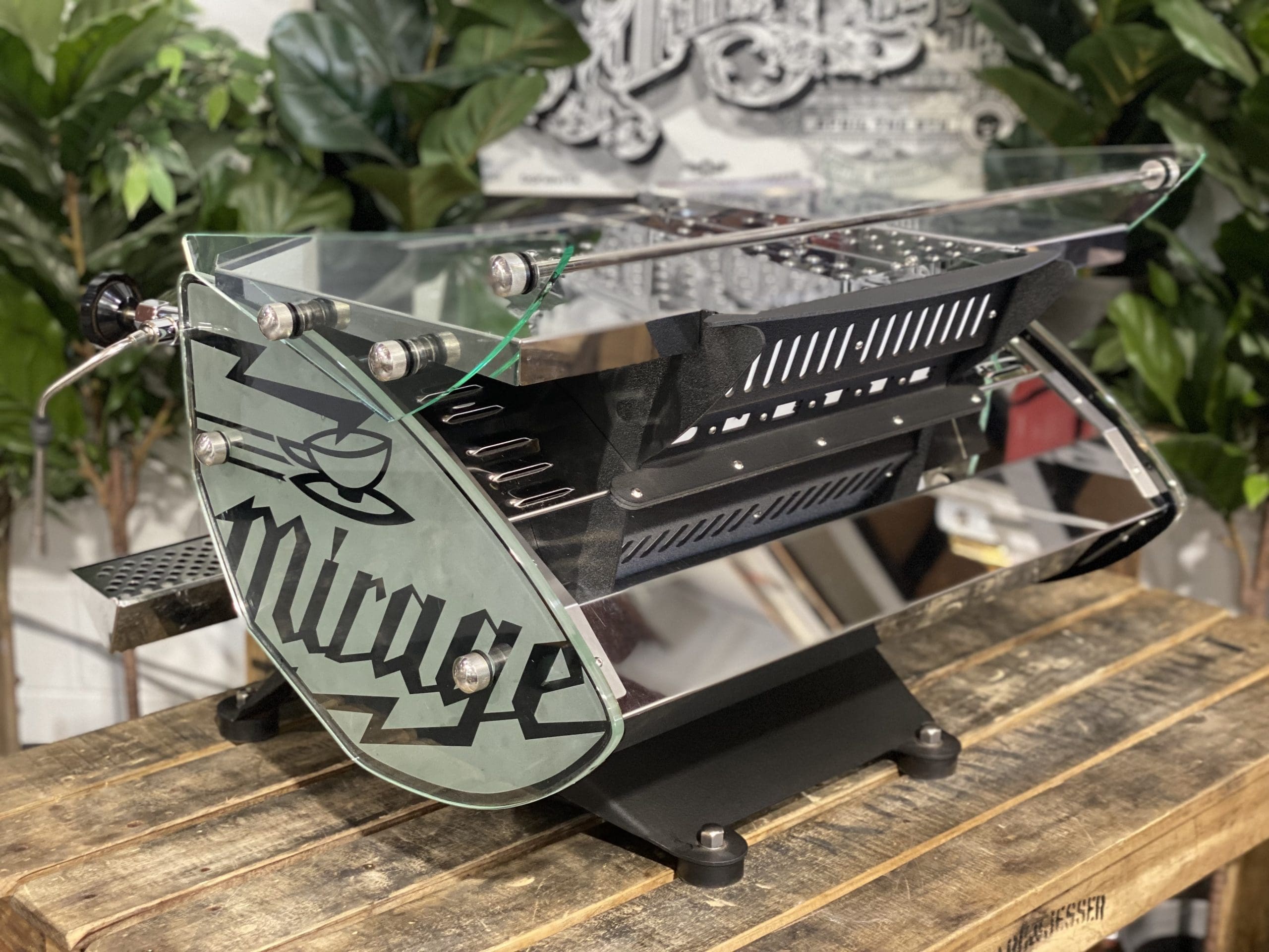 Kees Van Der Westen Mirage Duette Timber Handles / Mirage Sides - 2 Group Commercial Espresso Machine - Stainless