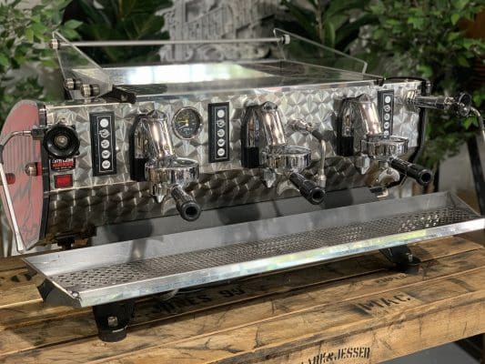 Kees Van Der Westen Mirage Arte Veloce Triplette Sides - 3 Group Commercial Espresso Machine - Red