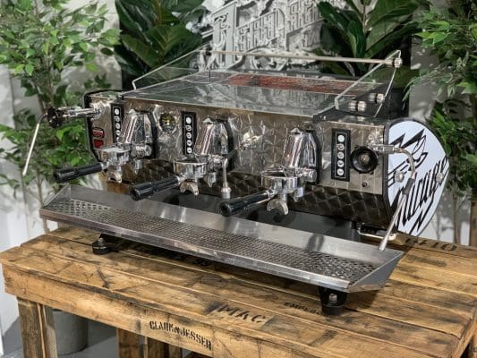 Kees Van Der Westen Mirage Arte Veloce Triplette Sides - 3 Group Commercial Espresso Machine - White