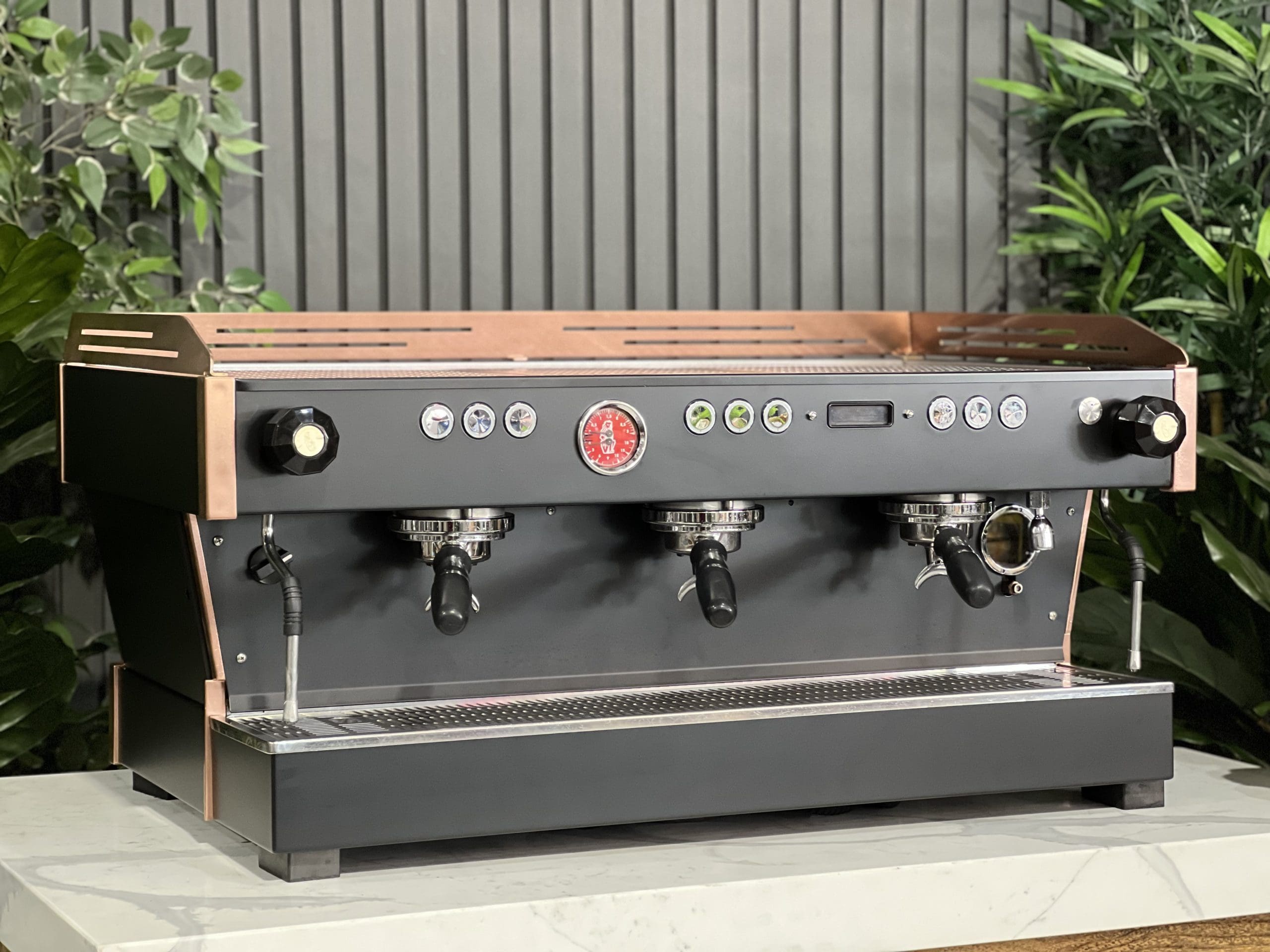 La Marzocco Linea PB Black - 3 Group Commercial Espresso Machine - Copper