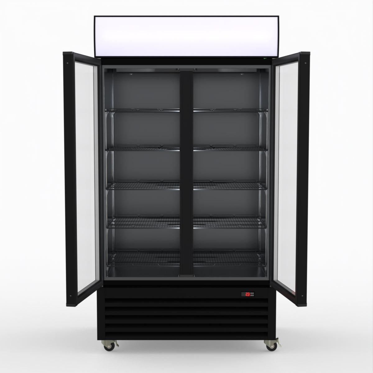 Thermaster 1000L Colourbond Upright Beverage Fridge 2 Doors Black LG-1000BP