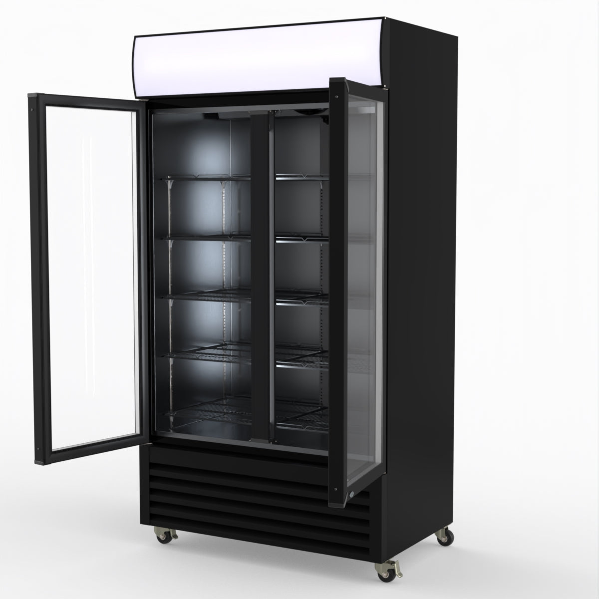 Thermaster 1000L Colourbond Upright Beverage Fridge 2 Doors Black LG-1000BP