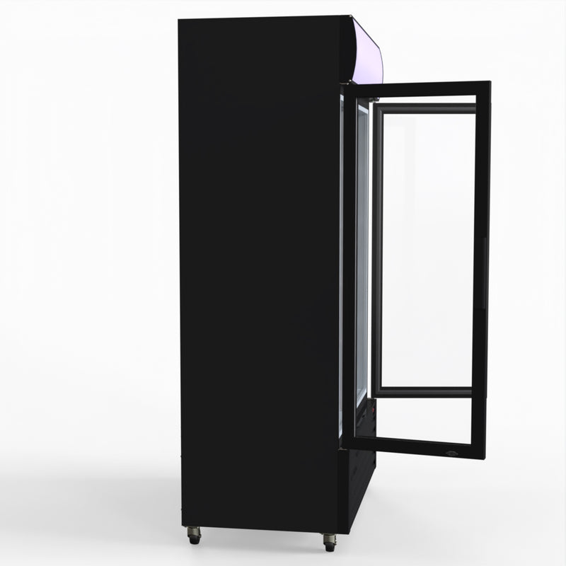 Thermaster 1000L Colourbond Upright Beverage Fridge 2 Doors Black LG-1000BP