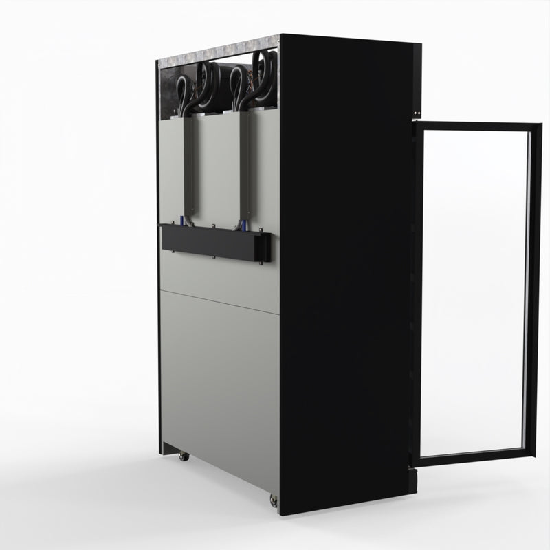 Thermaster 1006L Black Upright Double Glass Door Freezer LG-1006DF