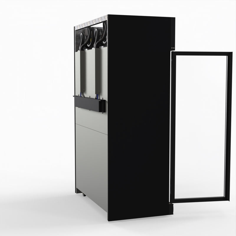 Thermaster 1006L Black Upright Double Glass Door Freezer LG-1006DF