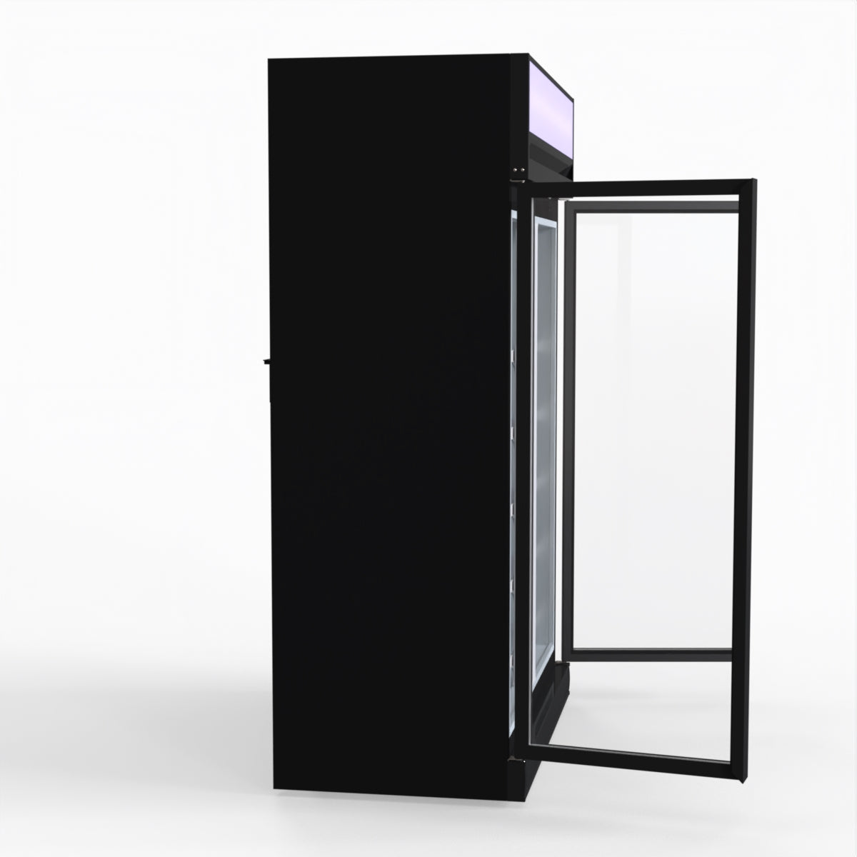 Thermaster 1006L Black Upright Double Glass Door Freezer LG-1006DF