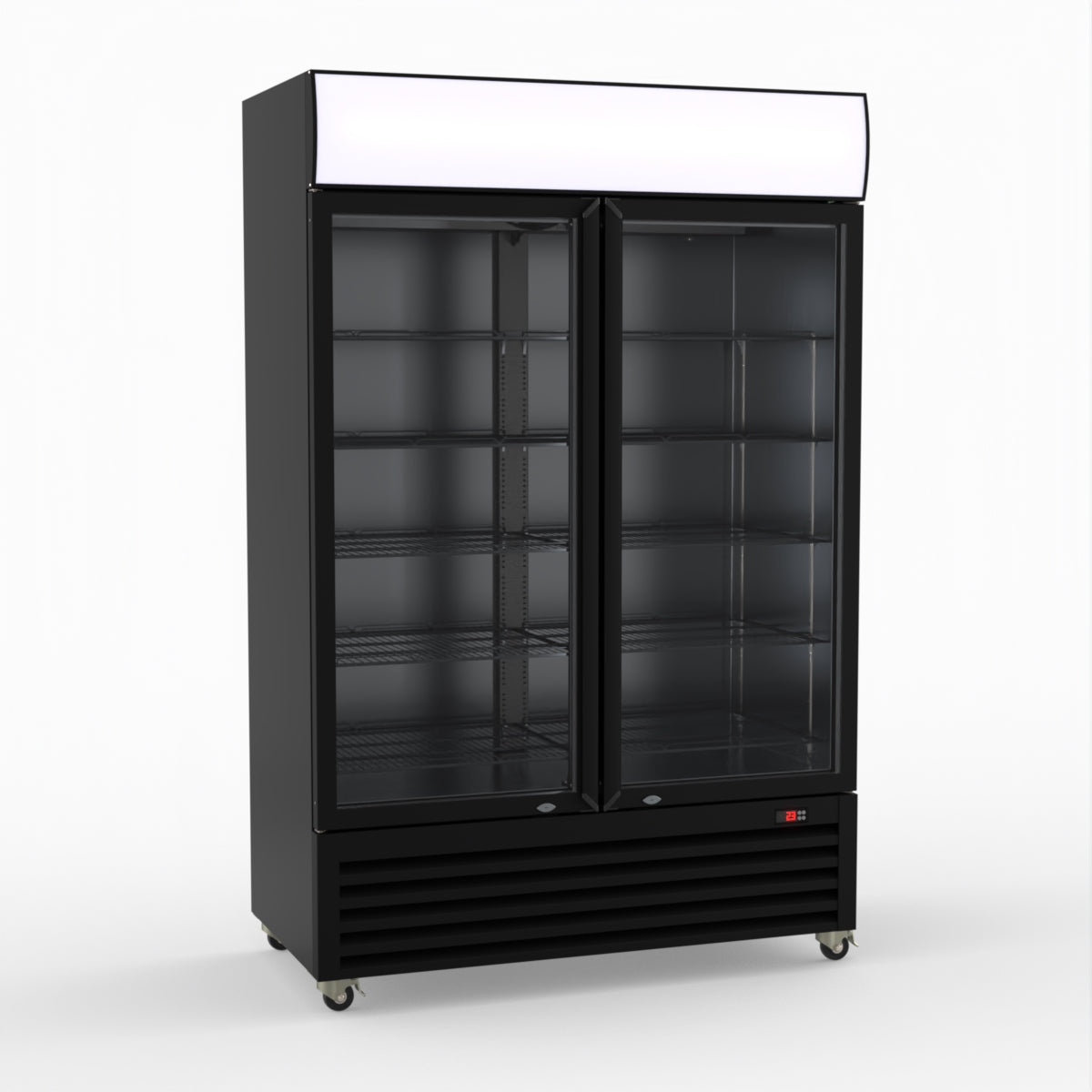 CLEARANCE - Thermaster Large Two Glass Door Colourbond Upright Drink Fridge LG-1200BP