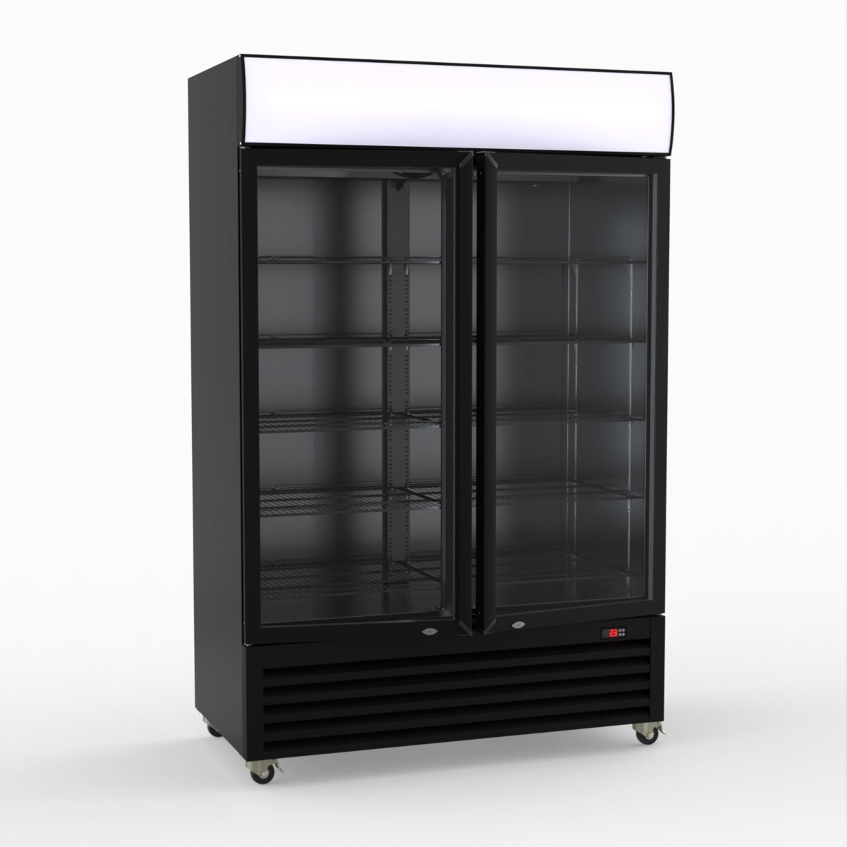 CLEARANCE - Thermaster Large Two Glass Door Colourbond Upright Drink Fridge LG-1200BP