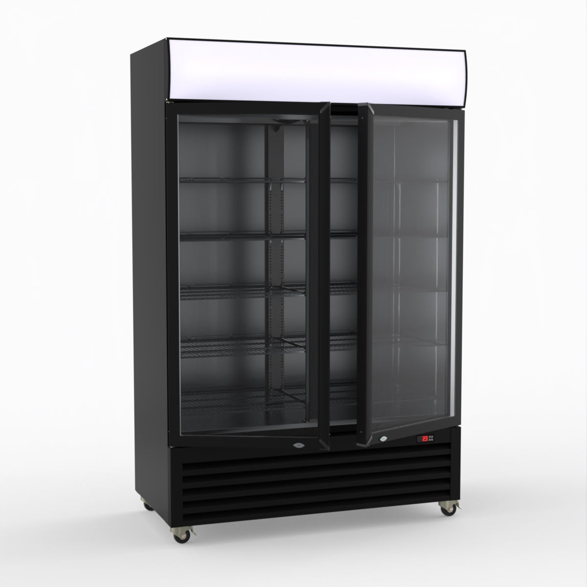 CLEARANCE - Thermaster Large Two Glass Door Colourbond Upright Drink Fridge LG-1200BP