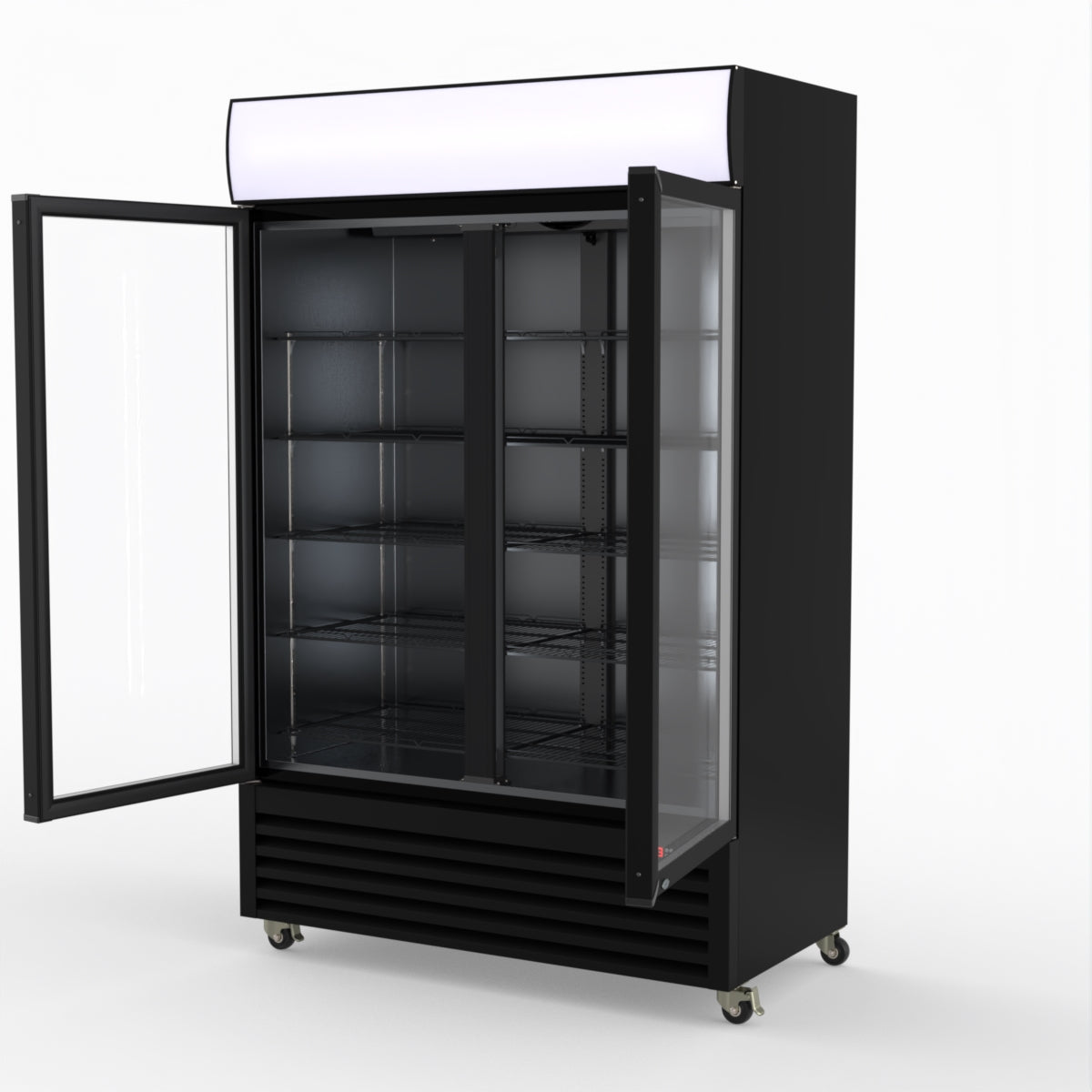 CLEARANCE - Thermaster Large Two Glass Door Colourbond Upright Drink Fridge LG-1200BP