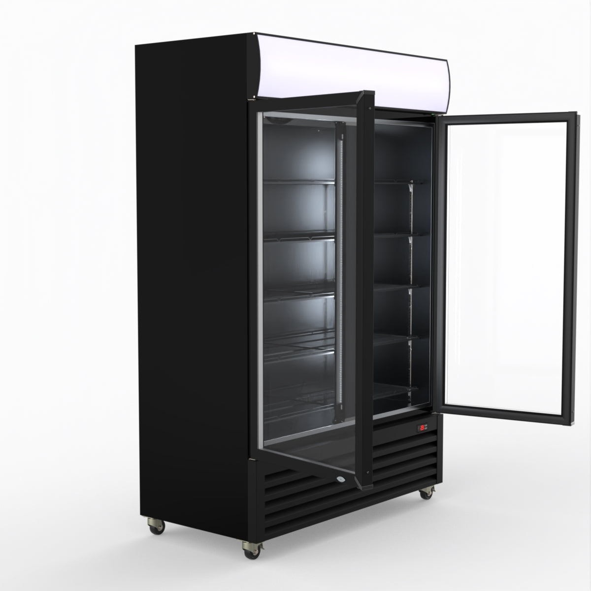 CLEARANCE - Thermaster Large Two Glass Door Colourbond Upright Drink Fridge LG-1200BP