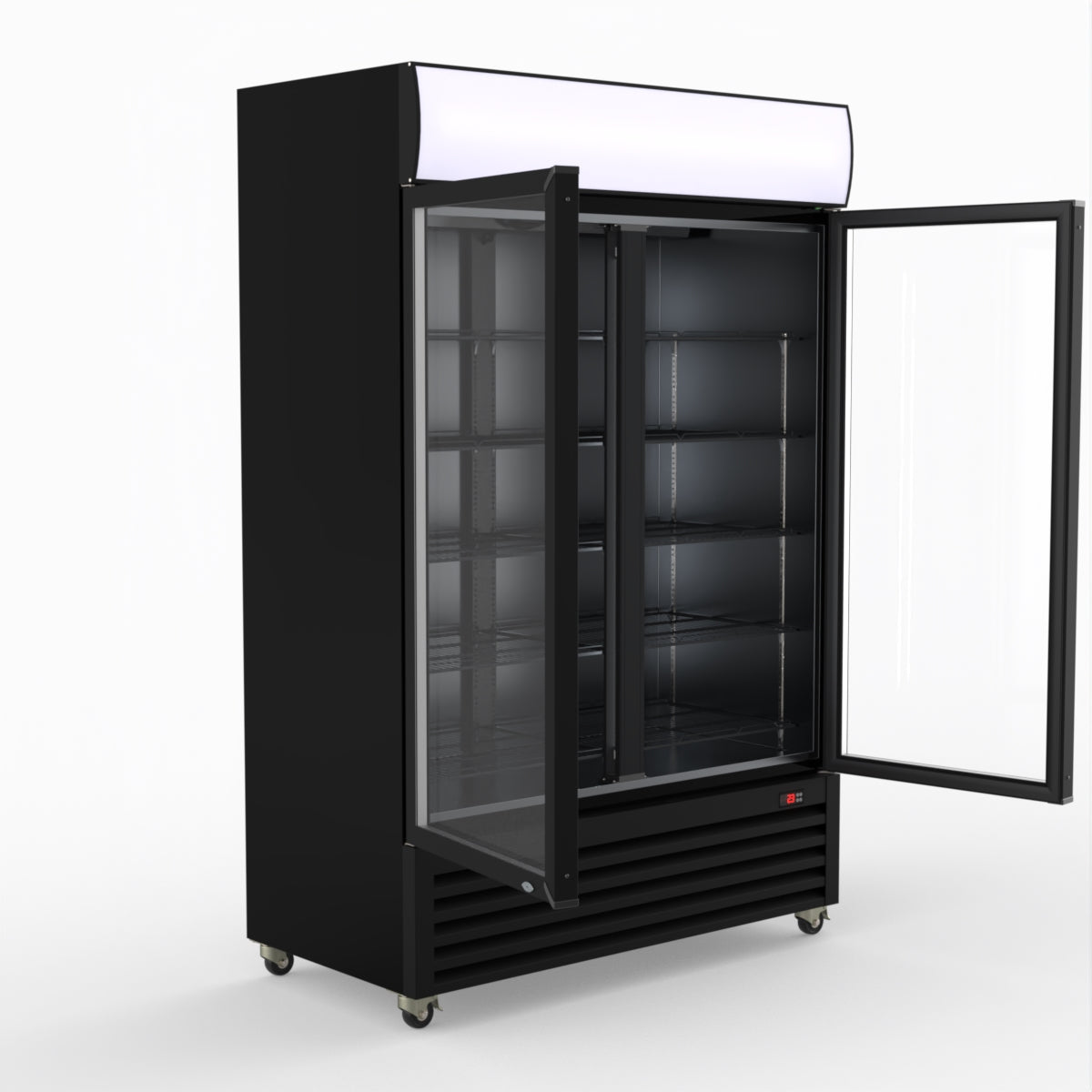 CLEARANCE - Thermaster Large Two Glass Door Colourbond Upright Drink Fridge LG-1200BP