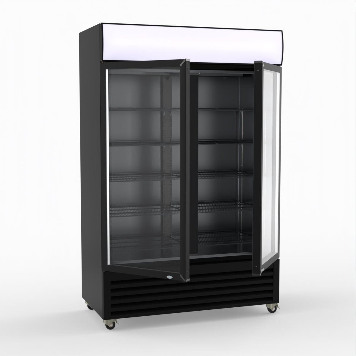 CLEARANCE - Thermaster Large Two Glass Door Colourbond Upright Drink Fridge LG-1200BP