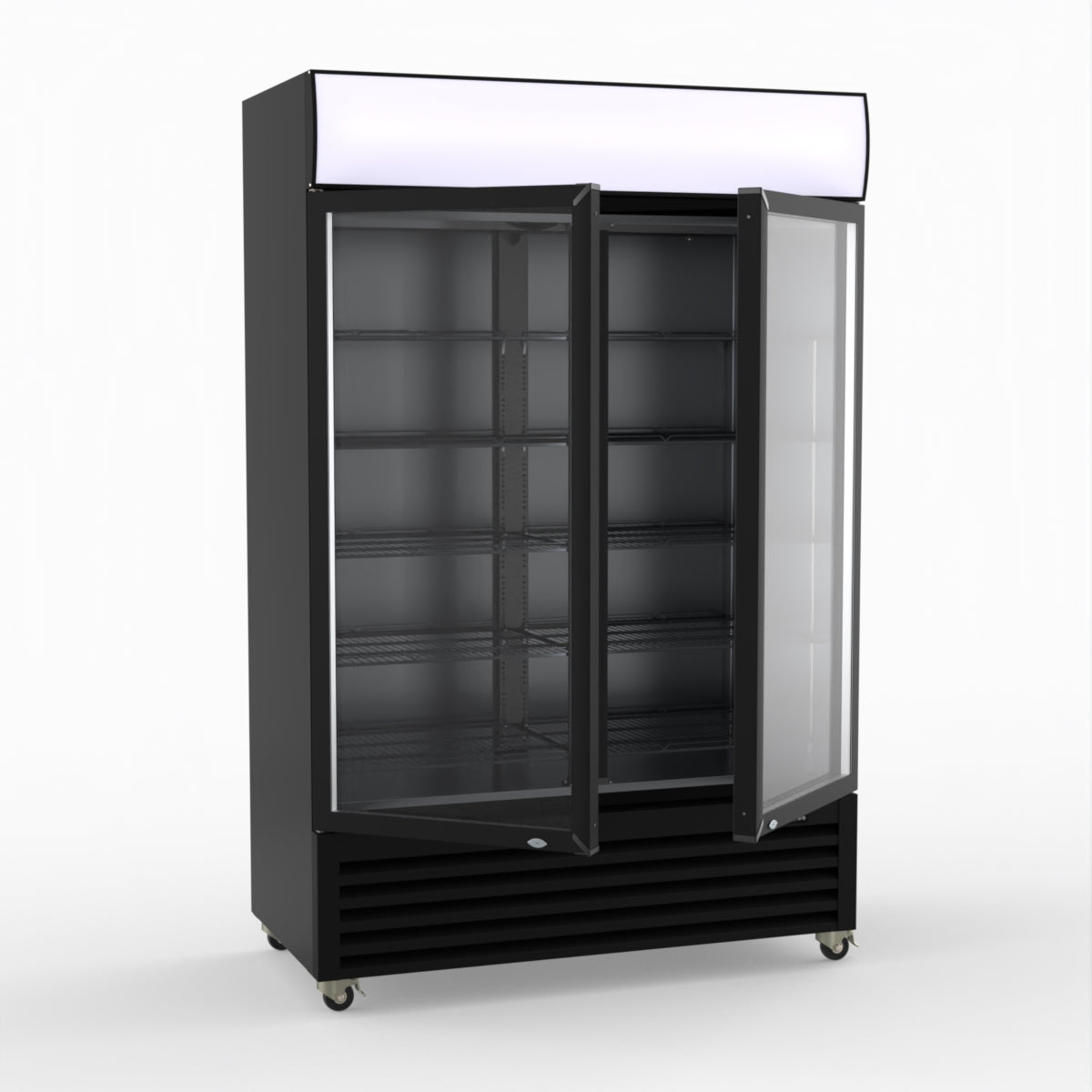 CLEARANCE - Thermaster Large Two Glass Door Colourbond Upright Drink Fridge LG-1200BP