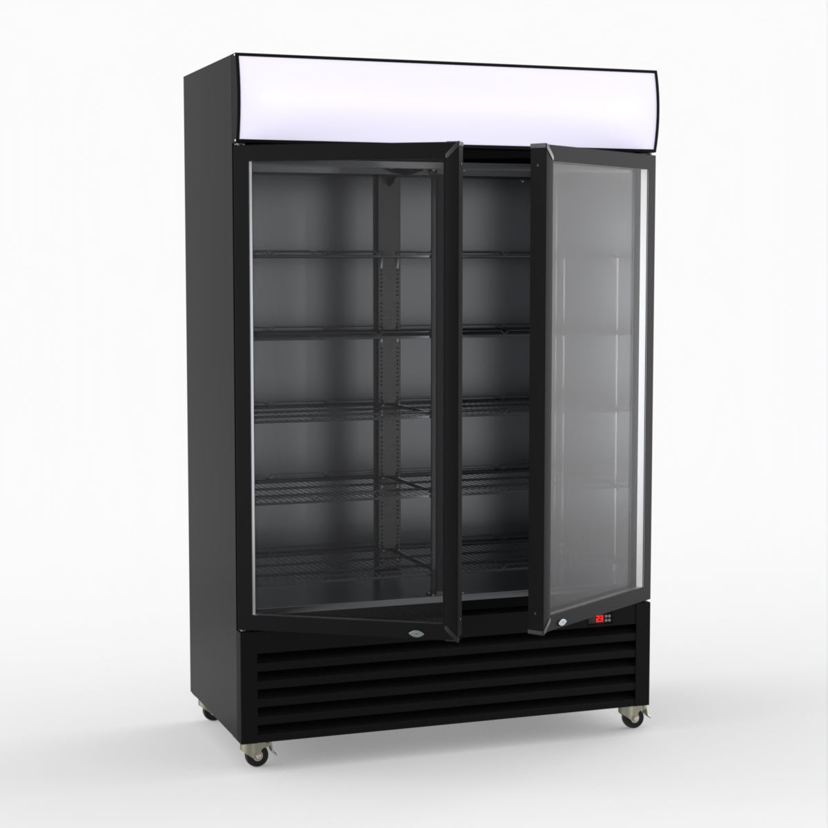 CLEARANCE - Thermaster Large Two Glass Door Colourbond Upright Drink Fridge LG-1200BP