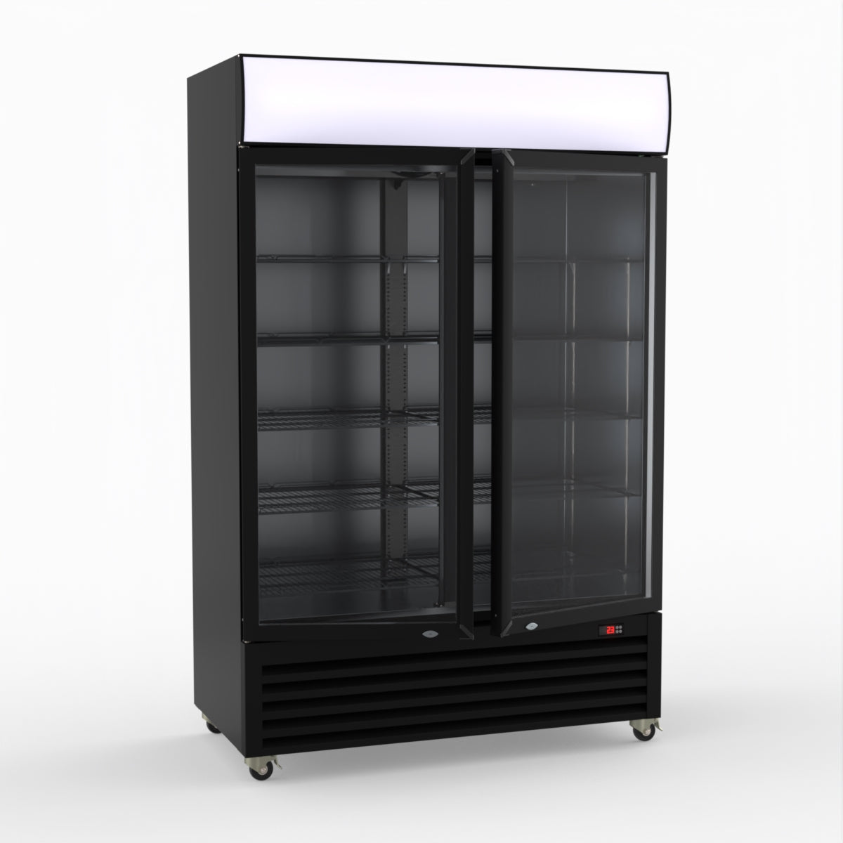 CLEARANCE - Thermaster Large Two Glass Door Colourbond Upright Drink Fridge LG-1200BP