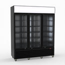 Thermaster 1200L 3 Glass Door Colourbond Upright Drink Fridge Black LG-1203BP