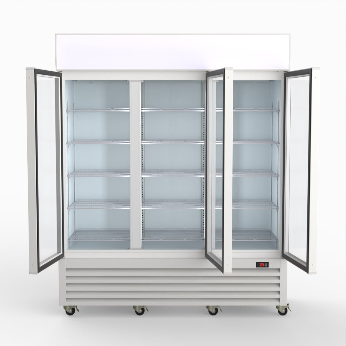 Thermaster 1200L 3 Glass Door Colourbond Upright Drink Fridge White LG-1203P