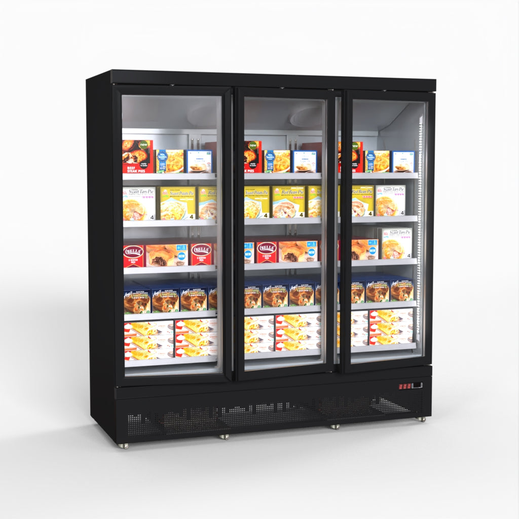 Thermaster 1500L 3 Door Supermarket Freezer Black LG-1500BGBMF