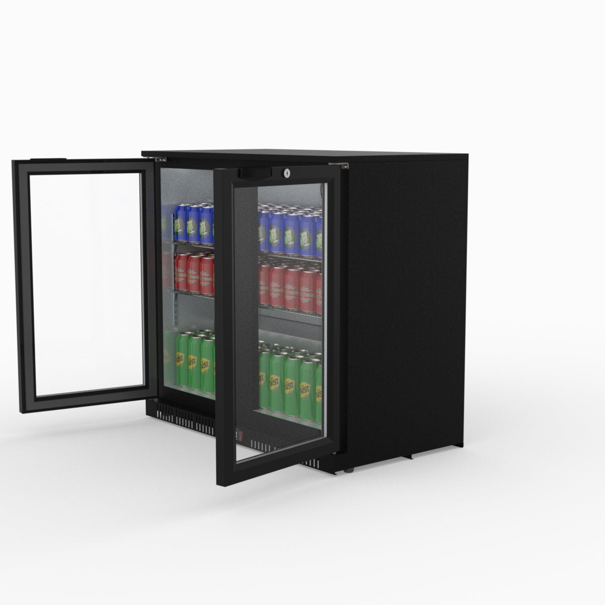 Thermaster Under Bench Double Tropicalised Heated Glass Doors Bar Cooler with Heater Switch - LG-208TD