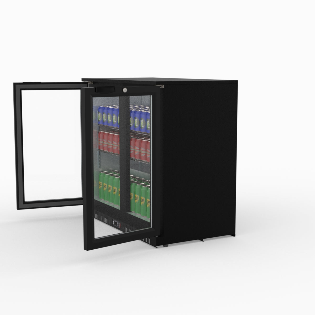 Thermaster Under Bench Double Tropicalised Heated Glass Doors Bar Cooler with Heater Switch - LG-208TD