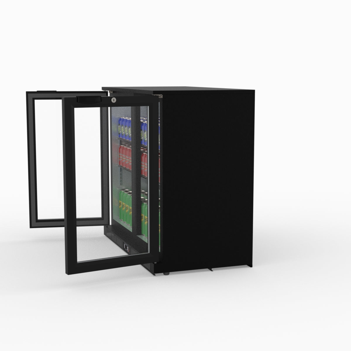 Thermaster Under Bench Double Tropicalised Heated Glass Doors Bar Cooler with Heater Switch - LG-208TD