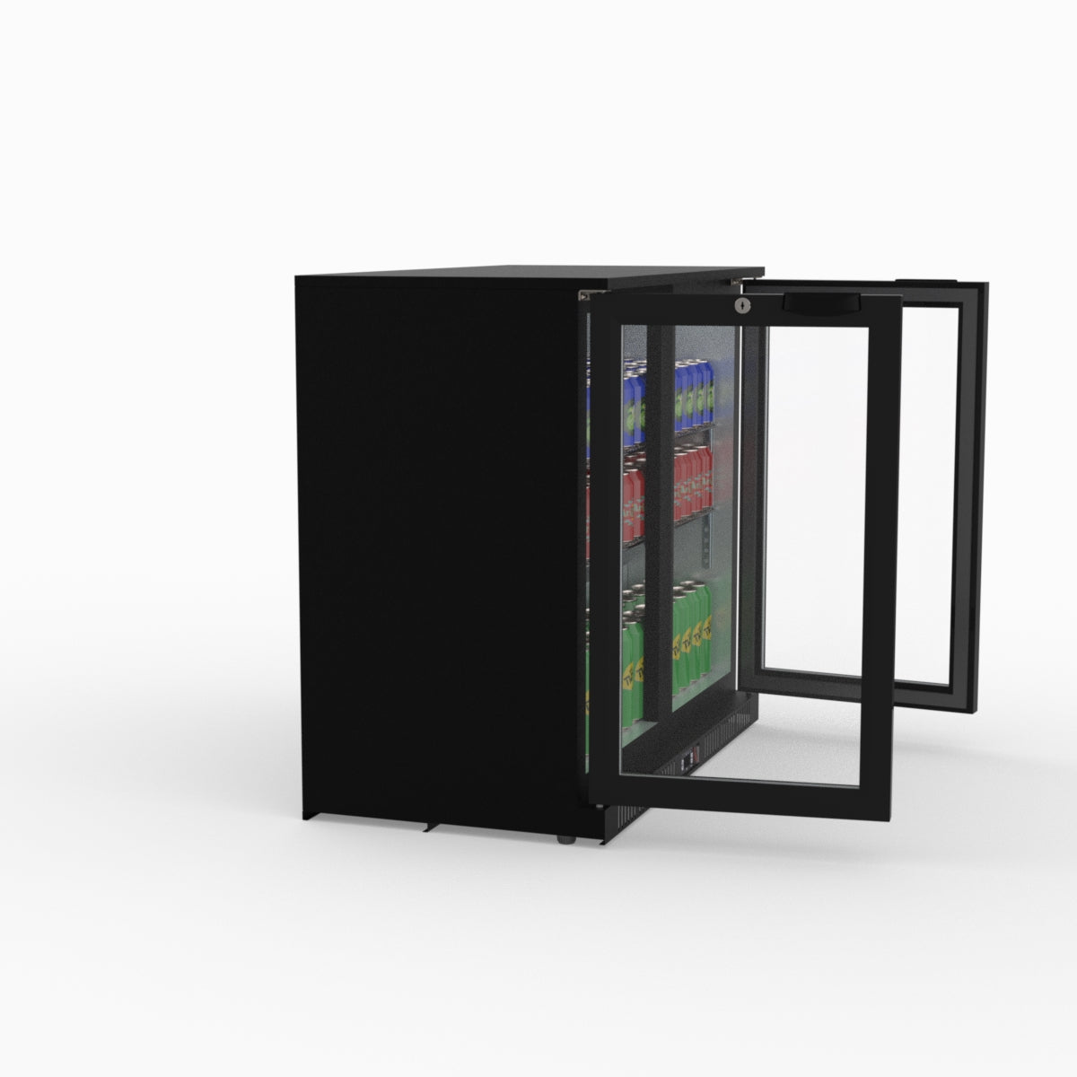 Thermaster Under Bench Double Tropicalised Heated Glass Doors Bar Cooler with Heater Switch - LG-208TD