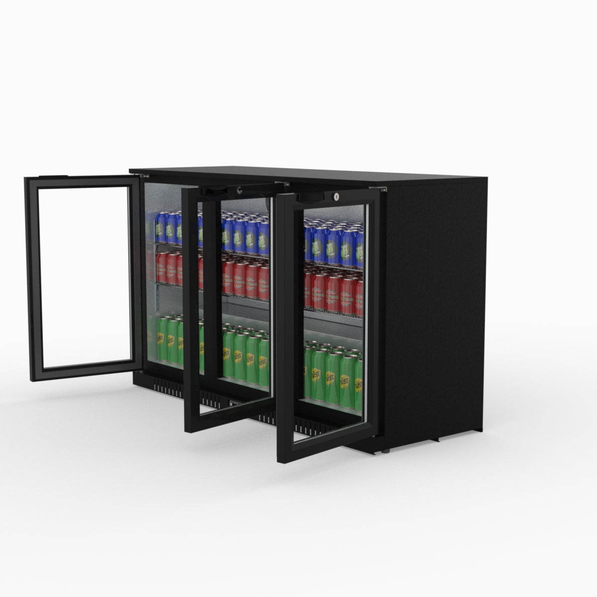 Thermaster Under Bench Three Tropicalised Heated Glass Doors Bar Cooler with Heater Switch - LG-330TD