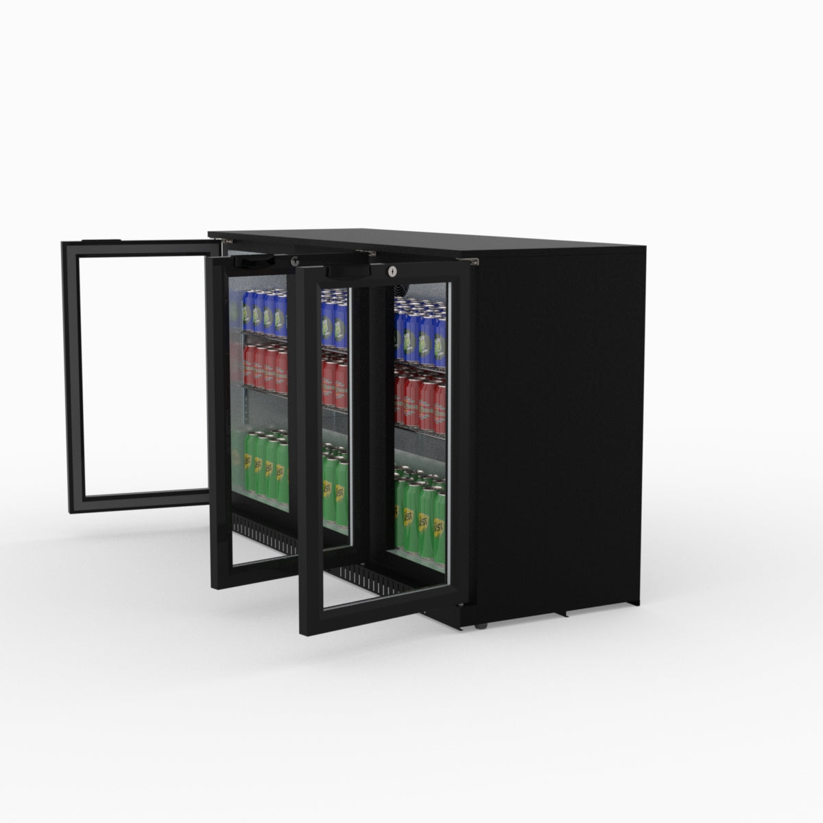 Thermaster Under Bench Three Tropicalised Heated Glass Doors Bar Cooler with Heater Switch - LG-330TD