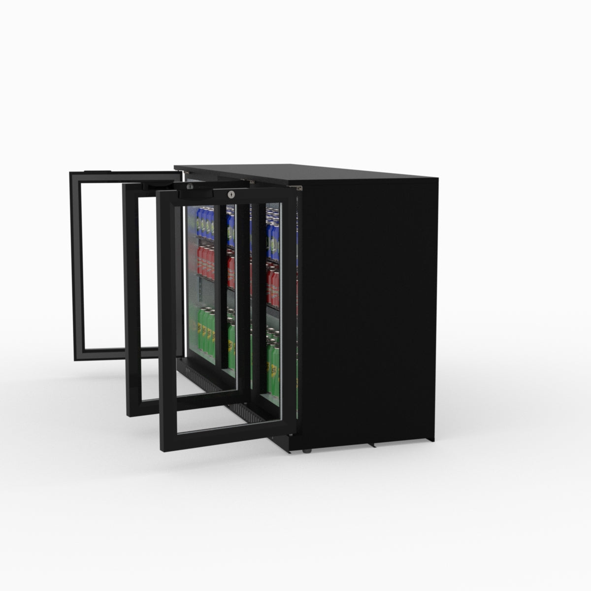Thermaster Under Bench Three Tropicalised Heated Glass Doors Bar Cooler with Heater Switch - LG-330TD