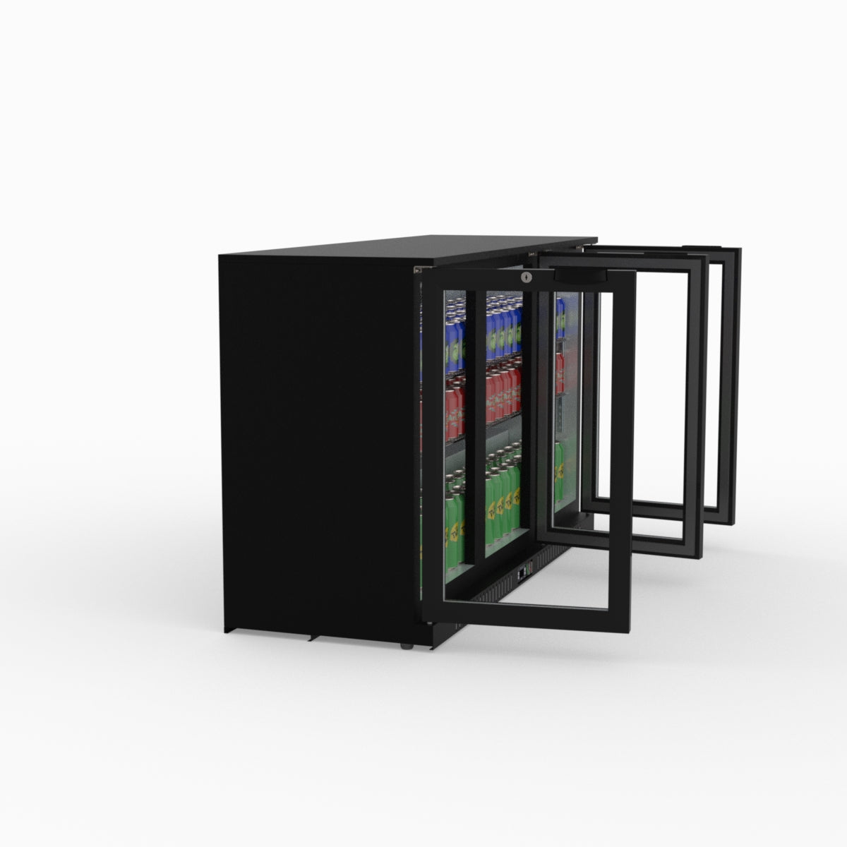 Thermaster Under Bench Three Tropicalised Heated Glass Doors Bar Cooler with Heater Switch - LG-330TD