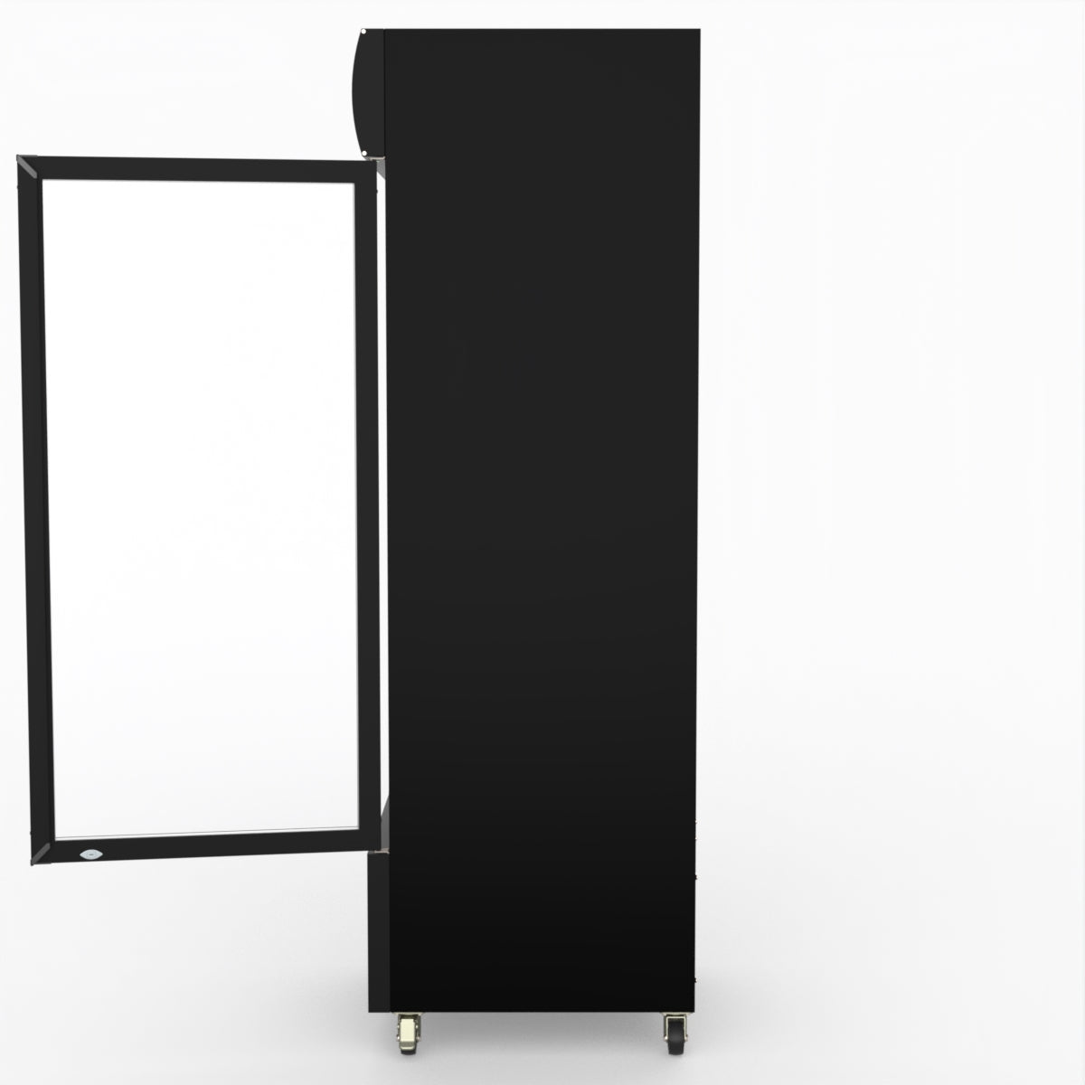 Thermaster 540L Single Glass Door Black Colourbond Upright Drink Fridge LG-540BP