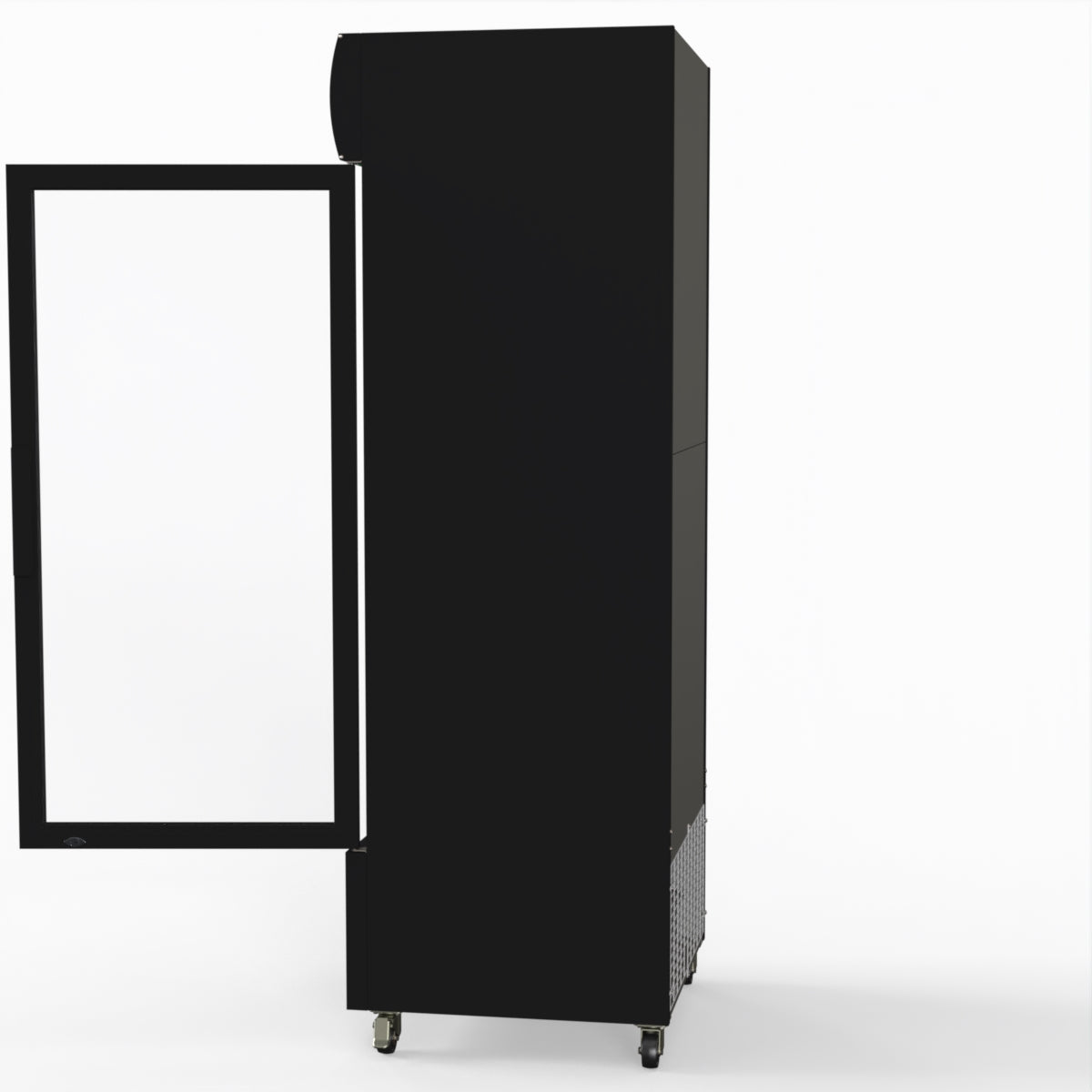 Thermaster 540L Single Glass Door Black Colourbond Upright Drink Fridge LG-540BP