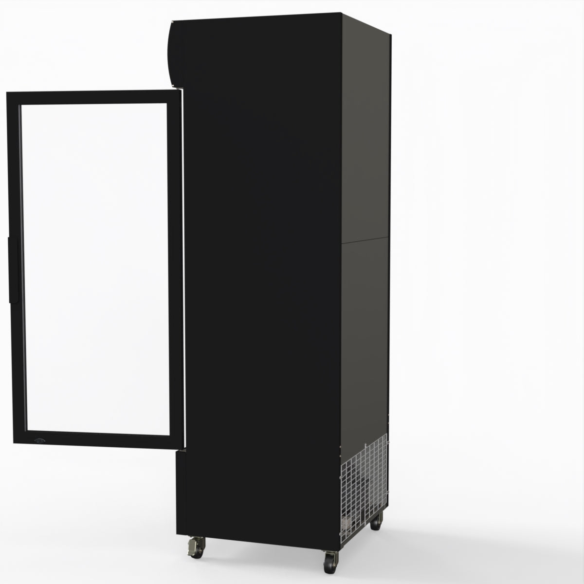 Thermaster 540L Single Glass Door Black Colourbond Upright Drink Fridge LG-540BP