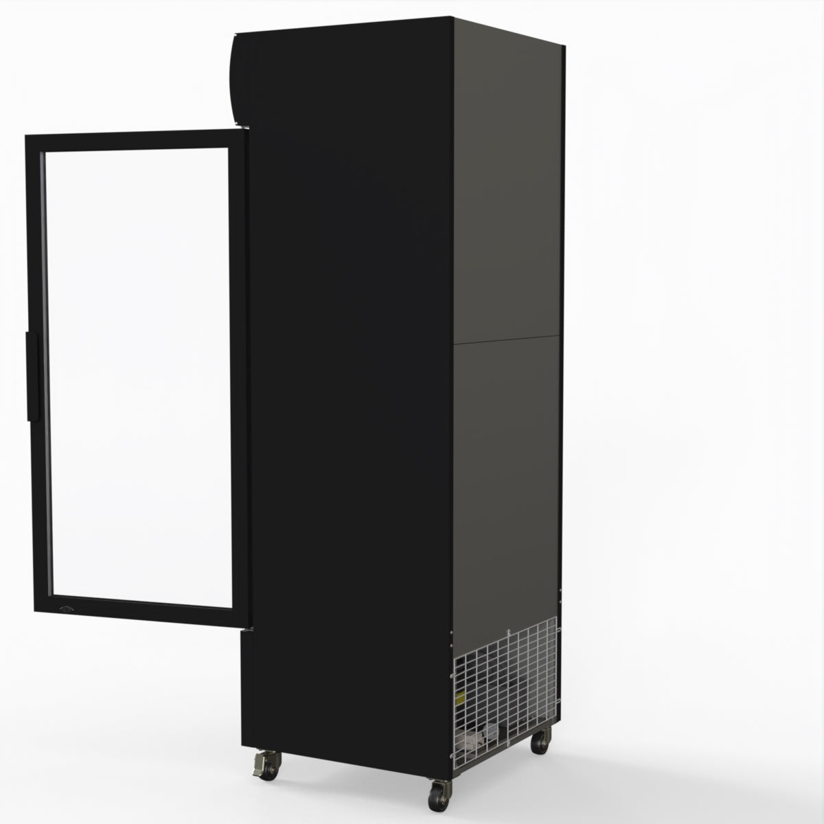 Thermaster 540L Single Glass Door Black Colourbond Upright Drink Fridge LG-540BP