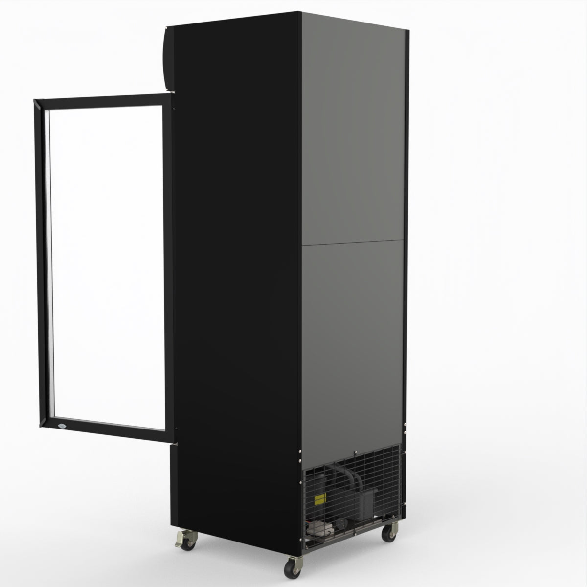 Thermaster 540L Single Glass Door Black Colourbond Upright Drink Fridge LG-540BP