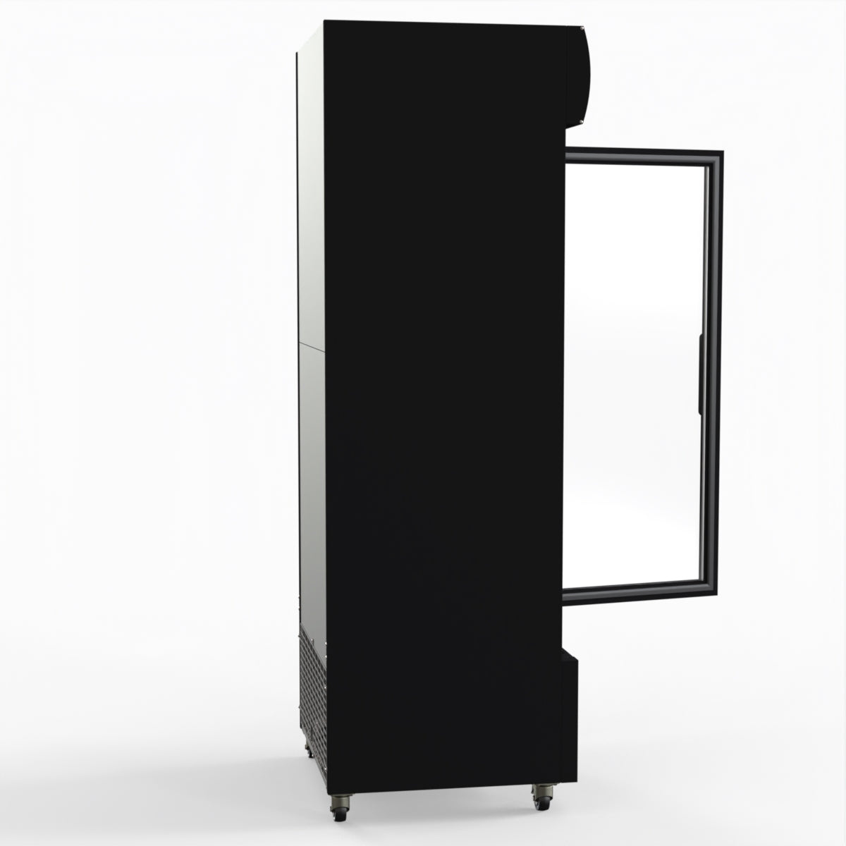 Thermaster 540L Single Glass Door Black Colourbond Upright Drink Fridge LG-540BP