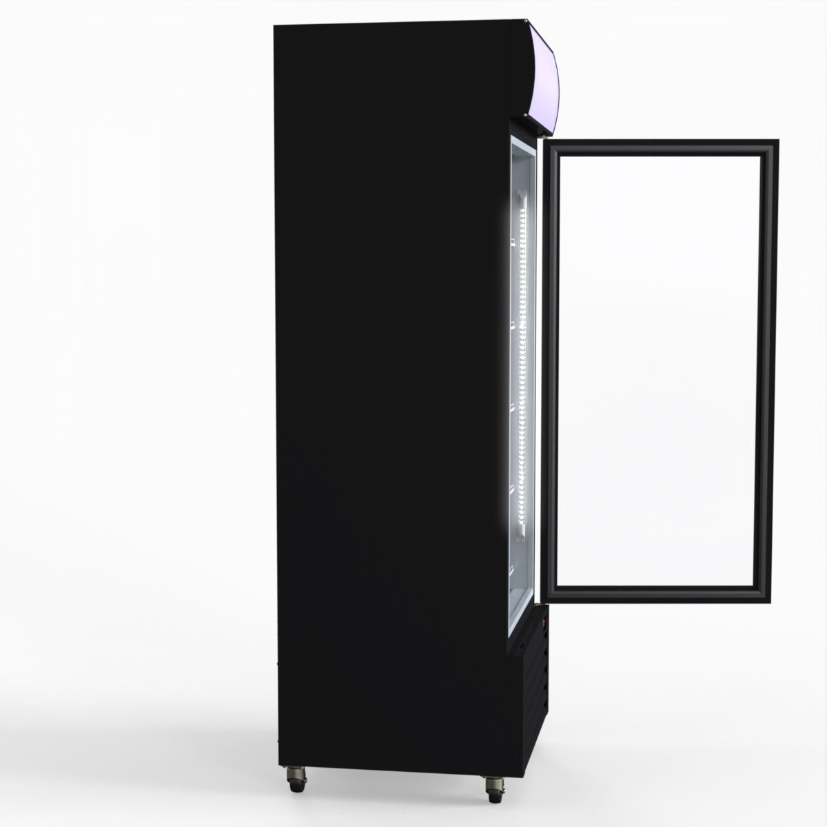 Thermaster 540L Single Glass Door Black Colourbond Upright Drink Fridge LG-540BP