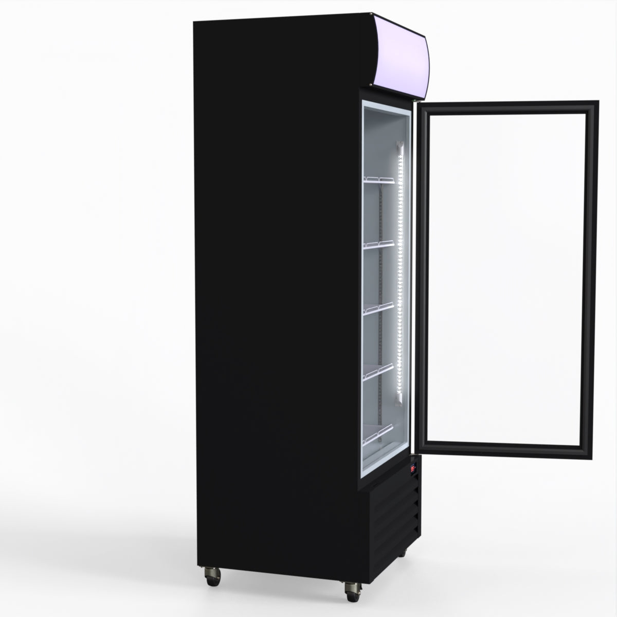 Thermaster 540L Single Glass Door Black Colourbond Upright Drink Fridge LG-540BP