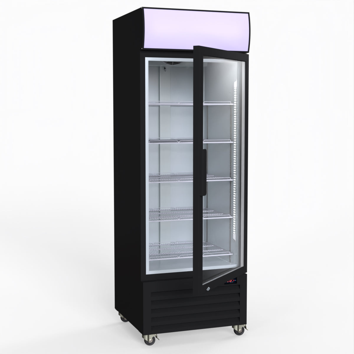 Thermaster 540L Single Glass Door Black Colourbond Upright Drink Fridge LG-540BP