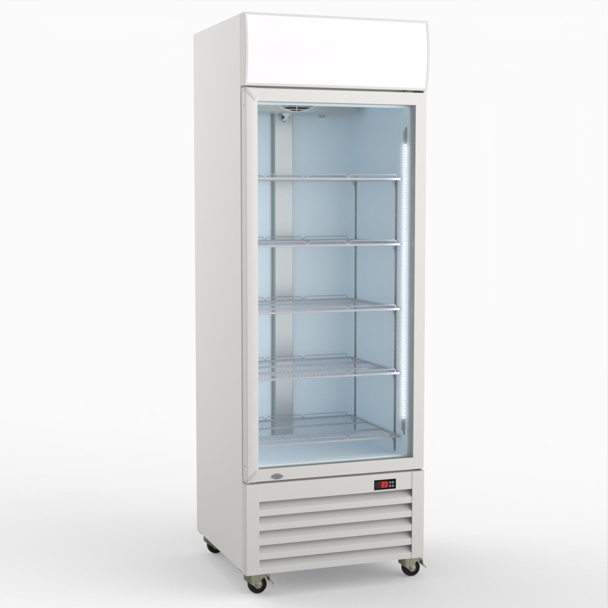 Thermaster 540L Single Glass Door Colourbond Upright Drink Fridge White LG-540P