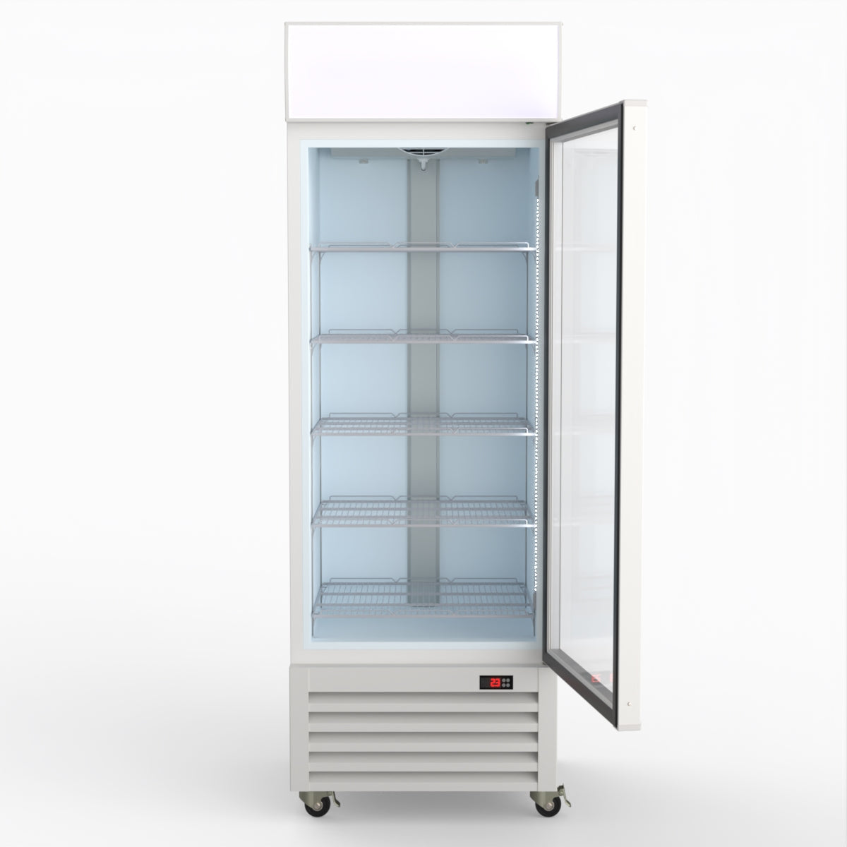 Thermaster 540L Single Glass Door Colourbond Upright Drink Fridge White LG-540P