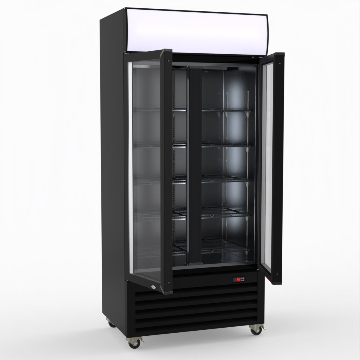 Thermaster Double Glass Door Colourbond Upright Drink Fridge LG-580BP