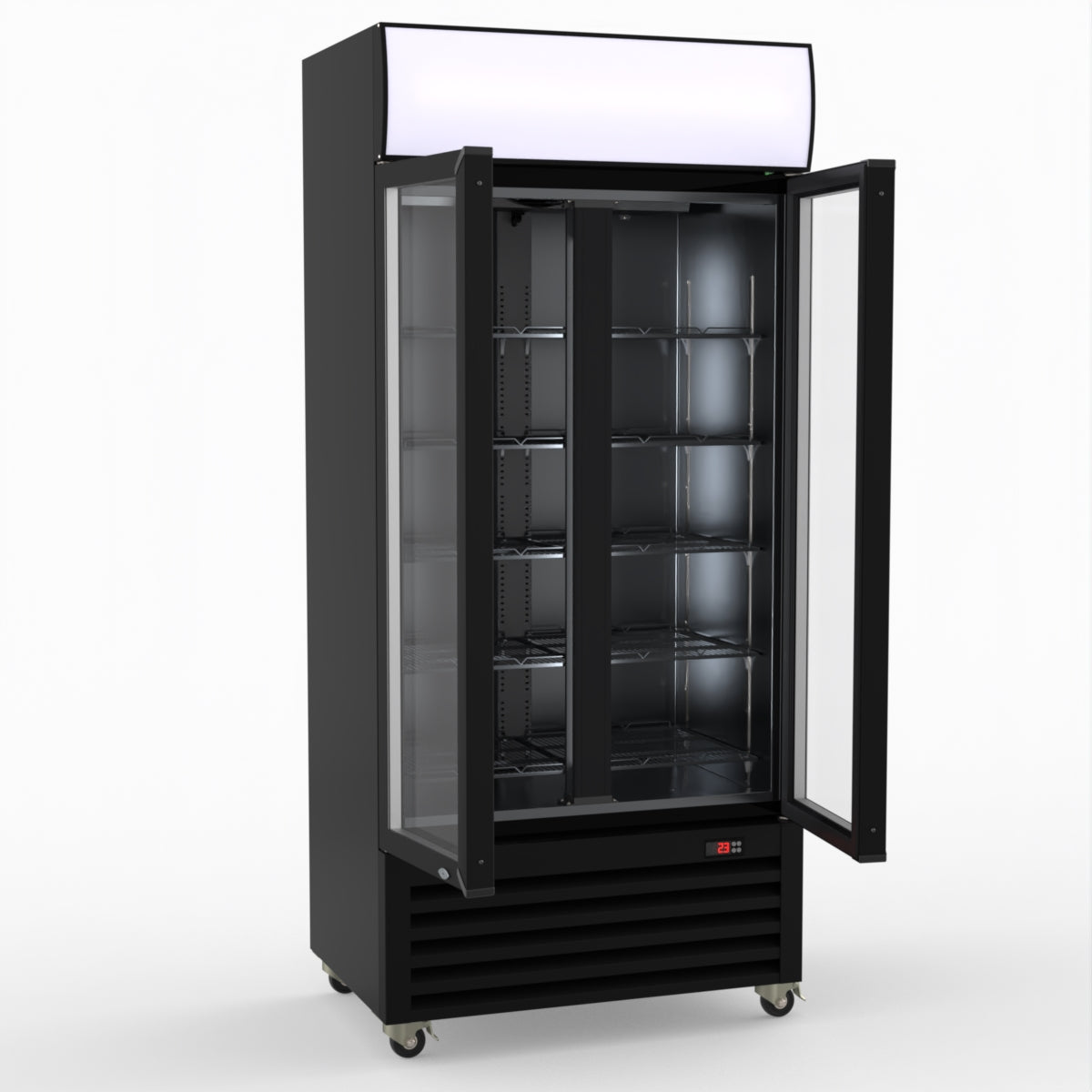 Thermaster Double Glass Door Colourbond Upright Drink Fridge LG-580BP